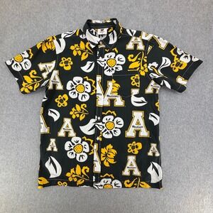 Wes and Willy Appalachian State Mountaineers Black Floral Button Down Shirt MenS